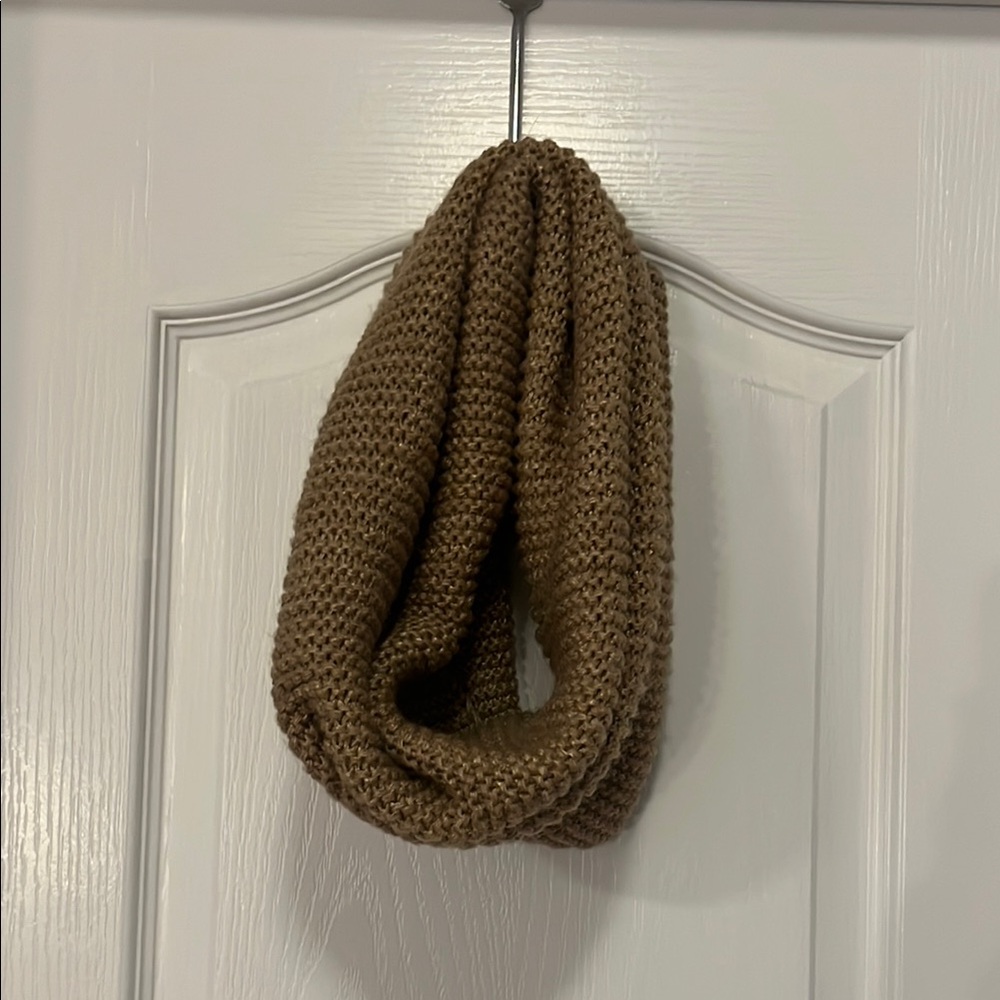 Cozy Brown Knit Infinity Scarf